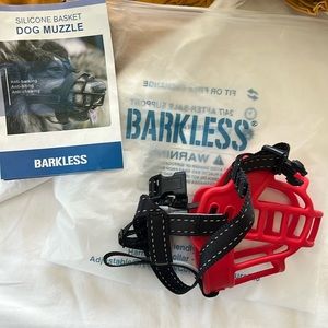 NWT BARKLESS Dog Muzzle Soft Basket Snout 7.5-9.5” Red